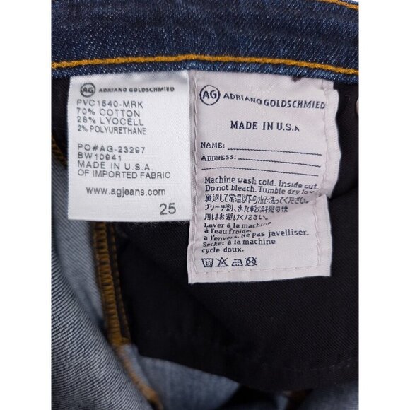 AG Adriano Goldschmied Low-Rise Denim Jeans Size 25 XS Rolled Cuffs - Picture 9 of 9
